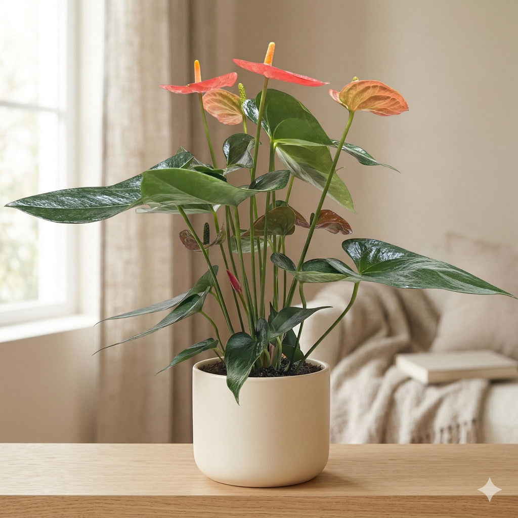 Anthurium 'Orange' Indoor Plants 6" Pot Austin Jungle Co.